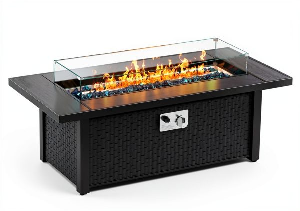Meilocar 45in Fire Table Propane Outdoor Firepit with Gray Tabletop-3