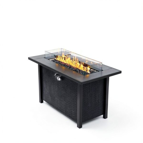 Meilocar 45in Fire Table Propane Outdoor Firepit with Gray Tabletop-5